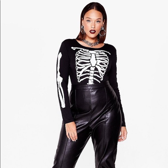 Nasty Gal Tops - Nasty Gal Skeleton Bodysuit